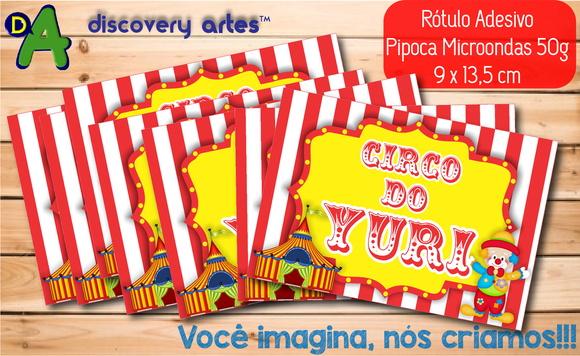 Rótulo Adesivo Pipoca de Microondas Circo