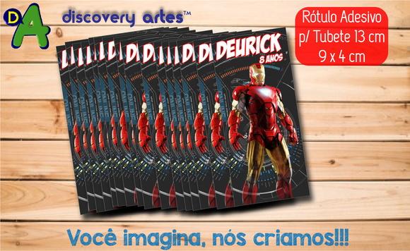 Rótulo Adesivo Tubete Homem de Ferro
