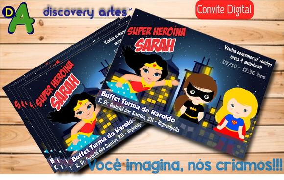 Convite Digital Super Heroínas