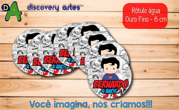 Rótulo Adesivo Água Ouro Fino Superman