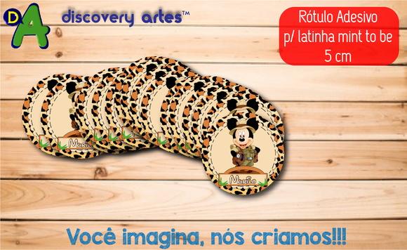 Rótulo Adesivo Latinha Mickey Safari