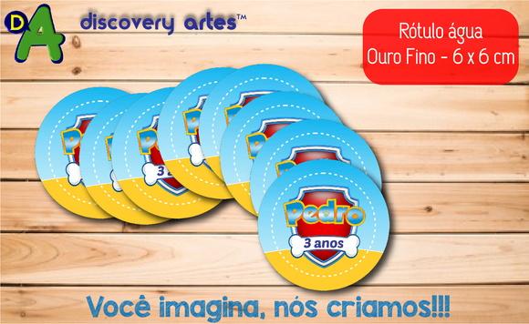 Rótulo Adesivo Água Ouro Fino Patrulha Canina