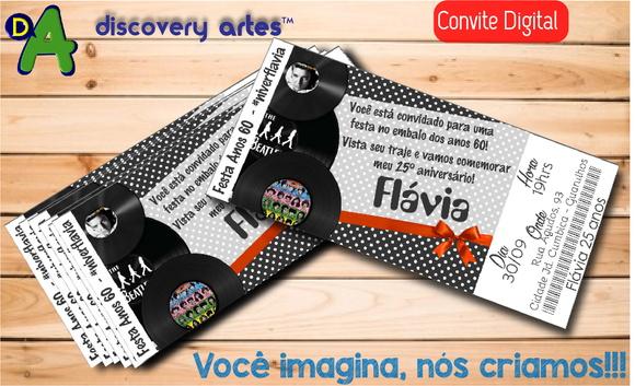Convite ingresso Digital anos 60
