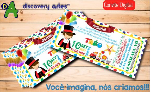 Convite Ingresso Digital Circo