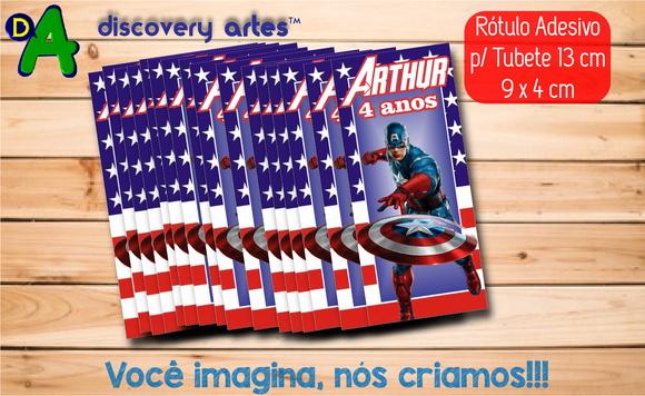 Rótulo Adesivo Tubete Capitão America