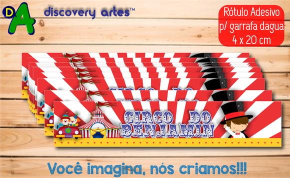 Rótulo Adesivo Garrafa D'água Circo