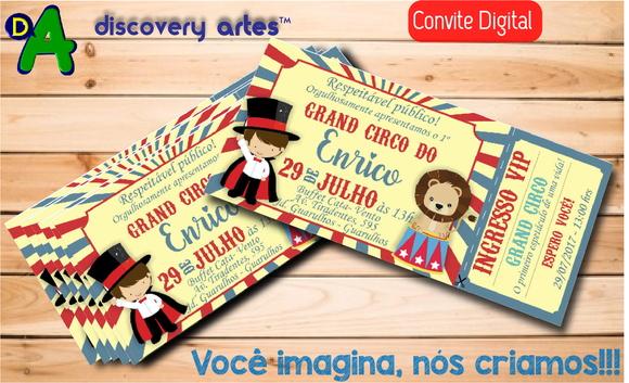Convite Ingresso Digital Circo