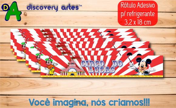 Rótulo Adesivo Refrigerante Circo do Mickey
