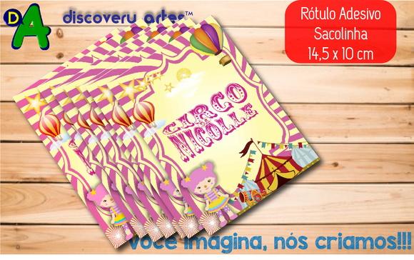 Rótulo Sacola Circo Rosa
