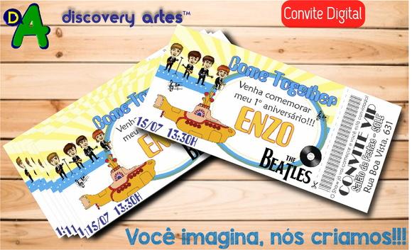 Convite Ingresso Digital Retro