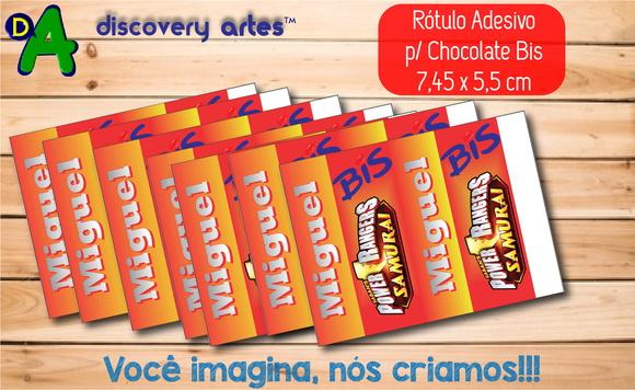 Rótulo Chocolate Bis Power Rangers
