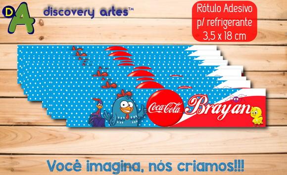 Rótulo Adesivo Refrigerante Galinha Pintadinha