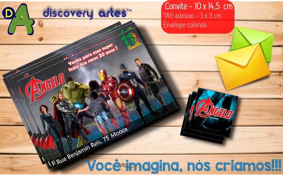 Convite Vingadores com Foto