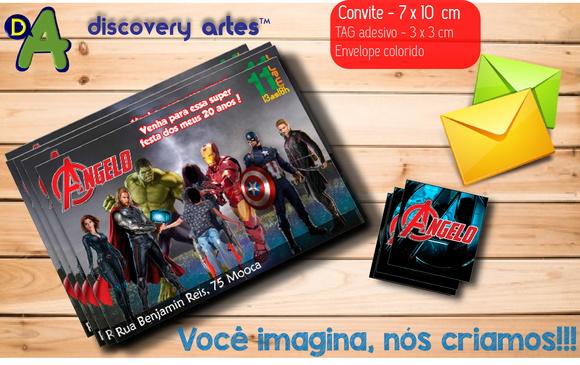 Convite Vingadores com Foto