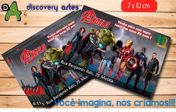 Convite Vingadores com Foto