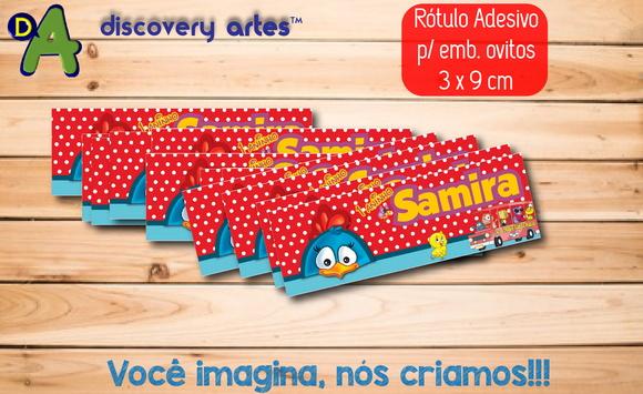Rótulo Adesivo Ovitos Galinha Pintadinha