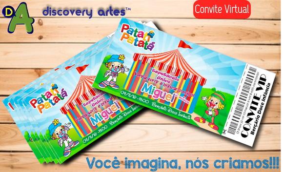 Convite Ingresso Digital Patati Patata