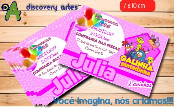 Convite Galinha Pintadinha Rosa