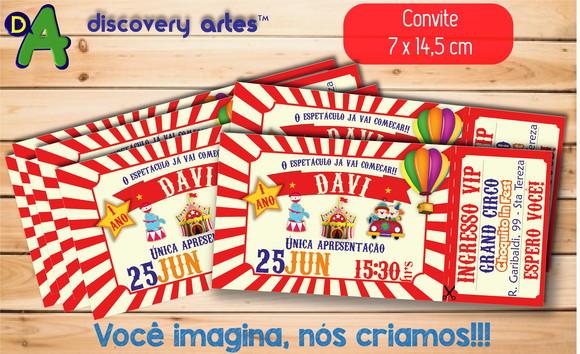 Convite Ingresso Circo Vermelho
