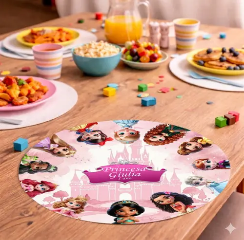 Sousplat Redondo Princesas (descartável)