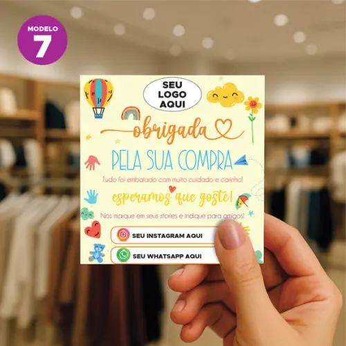 Cartão de Agradecimento ao Cliente (personalizado)
