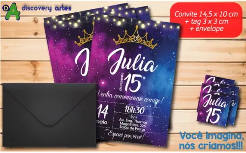 Convite Debutante 15 Anos Galaxia