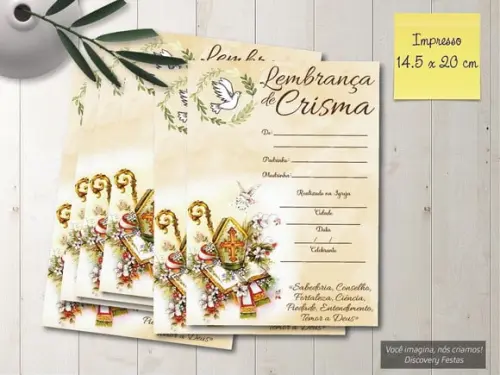Lembrança / Certificado de Crisma