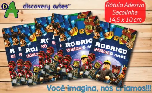 Rótulo Adesivo Sacola Roblox