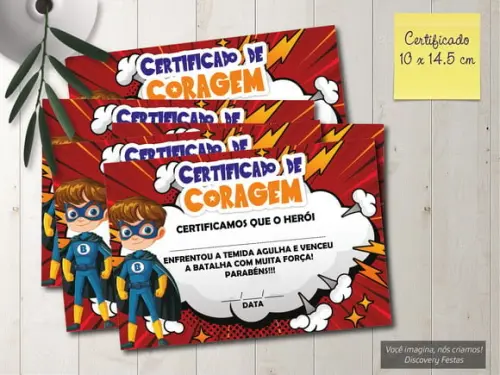 Certificado de Coragem para Vacina