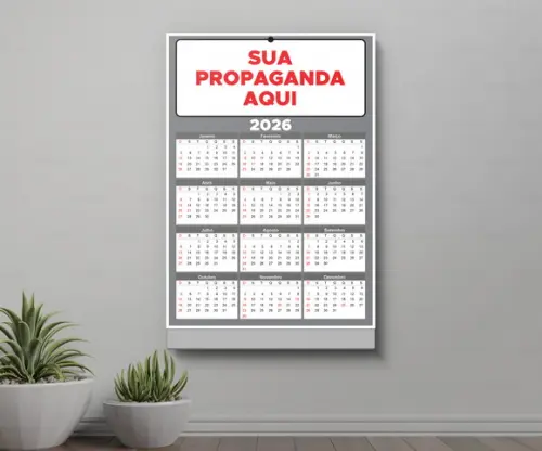 Calendário Folhinha de Parede Anual 2026 Personalizado (a5)