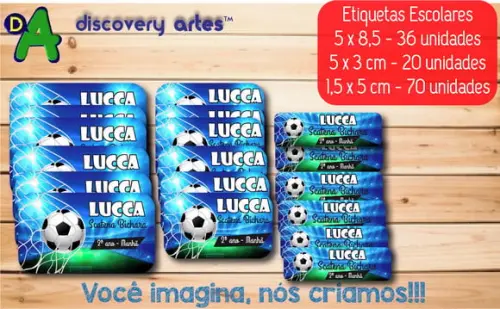 Etiqueta Escolar Futebol 126 Unidades