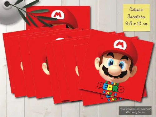 Rótulo Adesivo Sacolinha Super Mario Bros