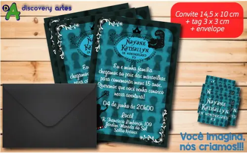 Convite Alice no País das Maravilhas