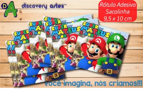 Rótulo Adesivo Sacolinha Super Mario Bros