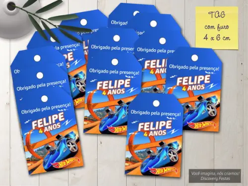 Tag com Furo Hot Wheels