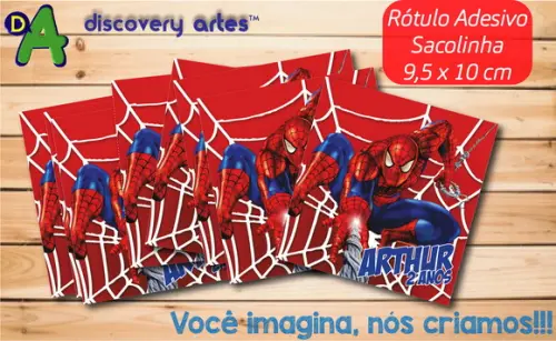 Rótulo Adesivo Sacolinha Homem Aranha