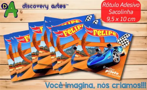 Rótulo Adesivo Sacola Hot Wheels
