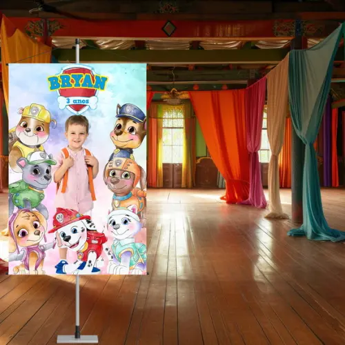 Banner Patrulha Canina com Foto da Criança