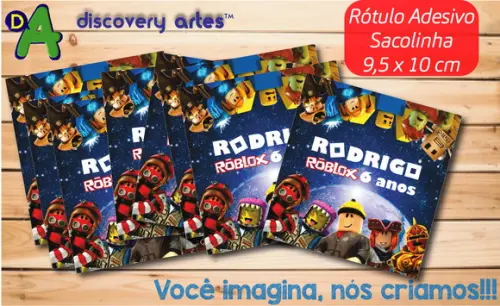 Rótulo Adesivo Sacola Roblox