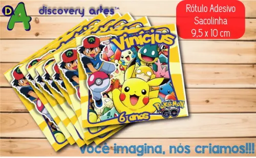 Rótulo Adesivo Sacola Pokemon