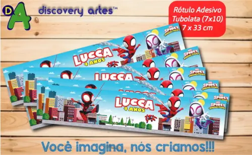 Rótulo Adesivo Tubolata (7x10) Spidey e Seus Amigos