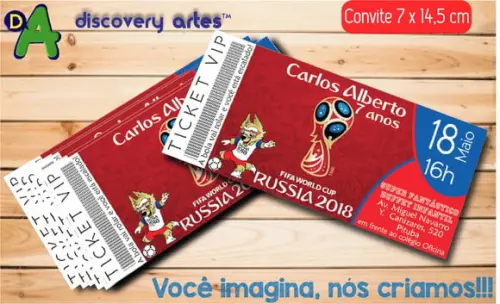 Convite Ingresso Copa de Mundo de Futebol