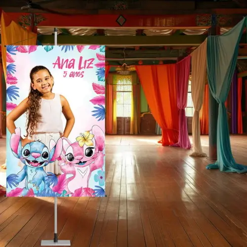 Banner Stitch e Angel com Foto da Criança