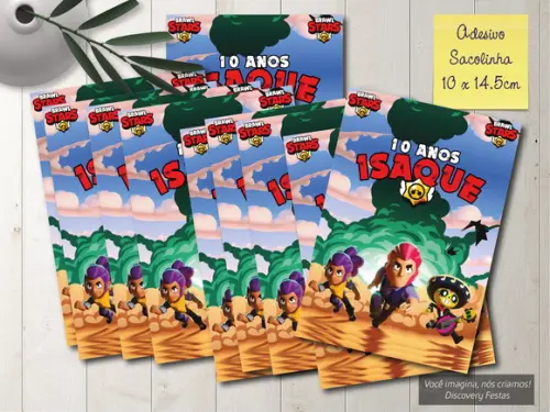 Rótulo Adesivo Sacolinha Brawl Stars