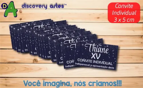 Convite Individual 15 Anos Azul Marinho