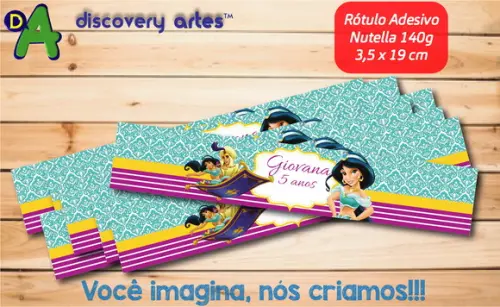 Rótulo Adesivo Nutella Princesa Jasmine