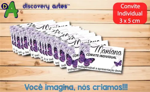 Convite Individual Borboletas Lilas