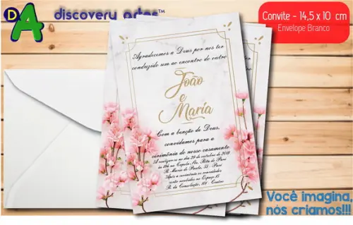 Convite de Casamento Simples (flores)