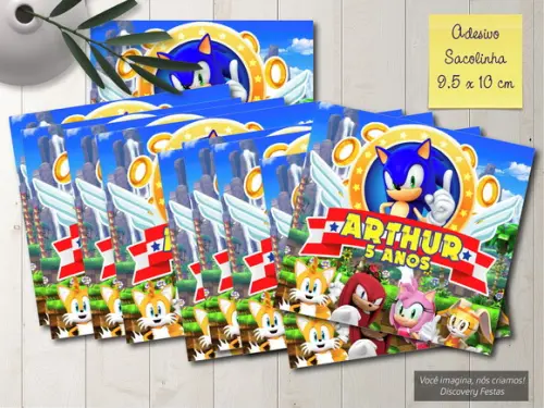 Rótulo Adesivo Sacolinha Sonic