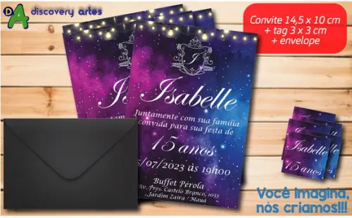 Convite Debutante 15 Anos Galaxia